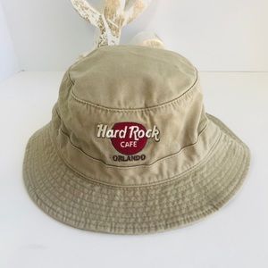 Hard Rock Cafe Bucket Hat In Tan Size S 